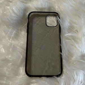 Iphone 11 pro lifeproof phone case sheer black with silver sparkles